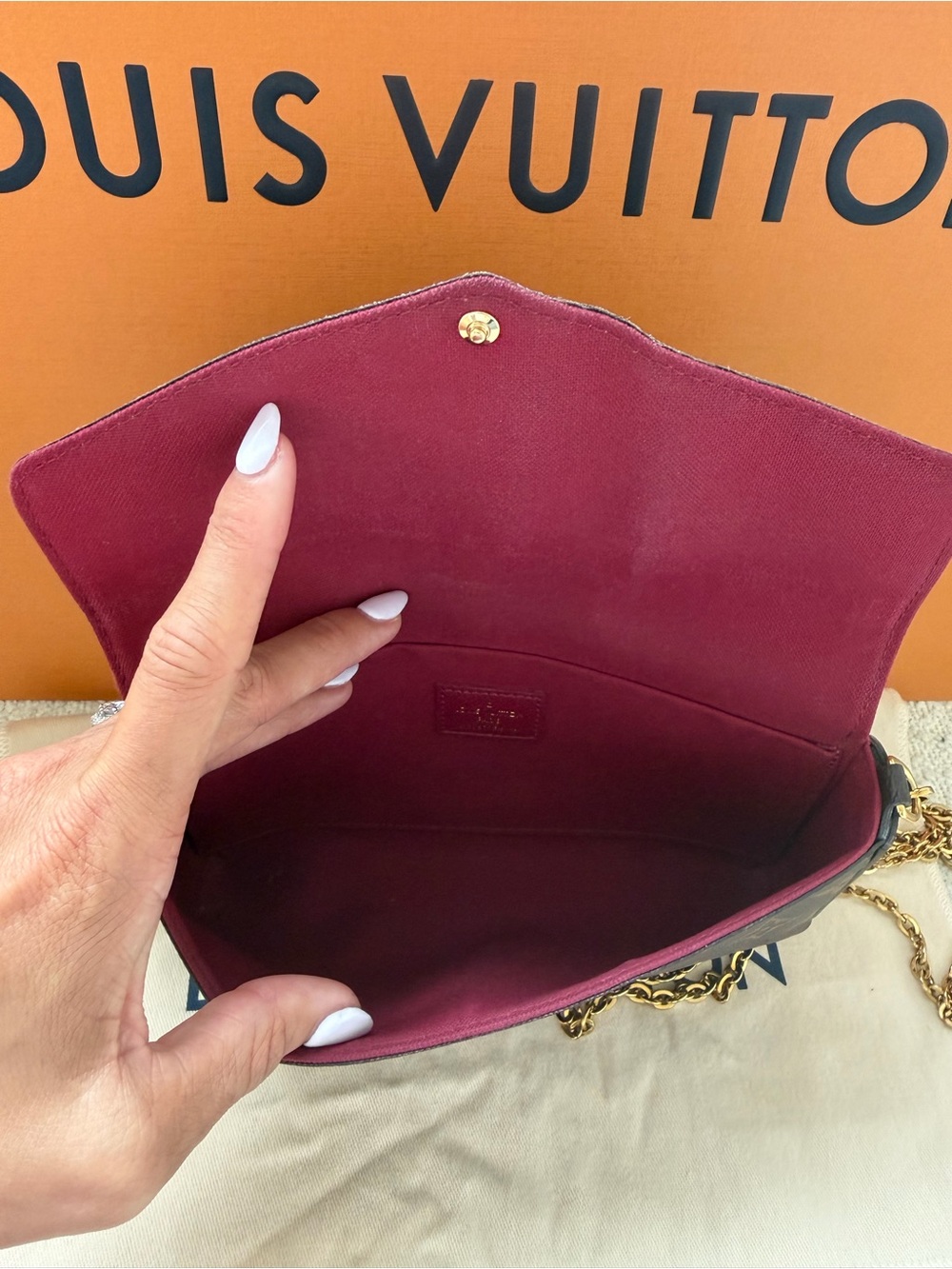 Authentic Louis Vuitton Félicie Pochette Crossbody 3 Piece Set - Picture 9 of 15